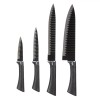 Set Cuțite, 4Buc, Lamă Oțel Inoxidabil, M&acirc;ner Ergonomic, Negru Argintiu, Oem
