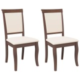 Cumpara ieftin Scaune sufragerie cu perne 2 buc. cauciuc din lemn masiv maro