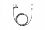 CABLU 2-IN-1 LIGHTNING VERBATIM, MICRO B, STAINLESS STEEL, SYNC, CABLU, 100CM, SILVER &quot;48869&quot; (TIMBRU VERDE 0.08 LEI)