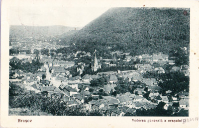 AMS# - ILUSTRATA/VEDERE BRASOV, VEDEREA GENERALA A ORASULUI 1929, CIRCULATA foto