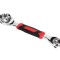 Cheie universala 8-19 mm, capete rotative, otel si plastic, 25 cm, maner cauciucat, argintiu/negru