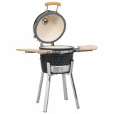 Grătar Kamado cu afumătoare din ceramică 81 cm, vidaXL