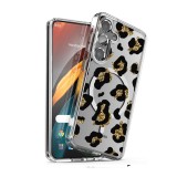 Husa pentru samsung galaxy a36 5g, atasare magnetica, magsafe, leopard gold glitter, clear