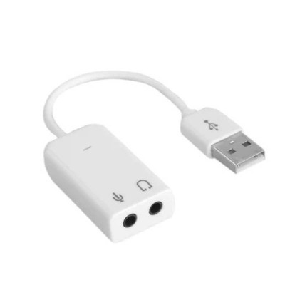 Placa de sunet Edman USB 7.1, cu adaptor pentru casti si microfon, Alb foto