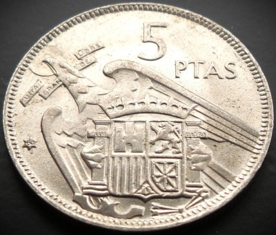 Moneda 5 PESETAS - SPANIA, anul 1960 *cod 3142 (varianta Franco 1957) = UNC foto