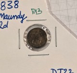 713 Marea Britanie United Kingdom 2 Pence - Victoria 1st portrait; Colonial and Maundy issues 1838, KM#729, argint, excelenta