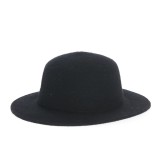 Palarie neagra minimalista cu bor ingust si design clasic
