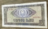 BNKRO001 Romania bancnota 5 lei 1966