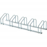 HOMCOM Suport de parcare pentru biciclete pentru 5 biciclete din otel, 145 &times; 33 &times; 27 cm, argintiu | Aosom Romania