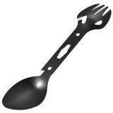 Cumpara ieftin Tacam turistic 5 in 1, Dodaco, multifunctional, negru, 18x4x1.5 cm