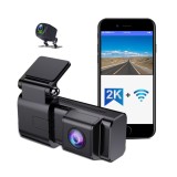Camera auto DVR iSEN F3, 2K HD, Filmare 120&deg;, GPS, Night Vision, Monitorizare parcare, WiFi, Slot memorie, Camera spate