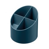 Suport rotund instrumente de scris 4 compartimente albastru petrol blue angel