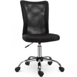 Vinsetto Scaun de Birou Ergonomic Rotativ Fara Cotiere, Inaltime Ajustabila cu 5 Roti Spatar Transpirant, Negru, 43x46x100cm | Aosom Romania