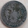 (A815) MONEDA DIN ARGINT AUSTRIA - 20 KREUZER 1848, LIT. E (ALBA IULIA) MAI RARA, Europa