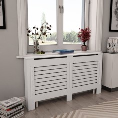 vidaXL Măști de calorifer, 2 buc., alb, 152 x 19 x 81,5 cm, MDF 3051375