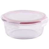 Recipient pentru alimente, BSG3, 0950 ml, 17x7 cm, rotund, sticla borosilicata/PP, Clip, MagicHome, Magic Home