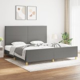 VidaXL Cadru de pat fără saltea, gri &icirc;nchis, 200x200 cm, textil