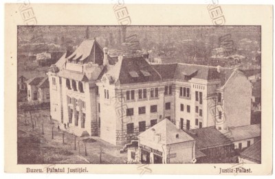 852 - BUZAU, Justice Palace, Romania - old postcard, CENSOR - used - 1917 foto