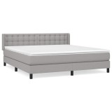 Cumpara ieftin Pat continental, gri deschis, 180x200 cm, material textil
