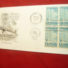 Plic FDC -Aniversare Pod Mac Kinac Michigan 1958 SUA