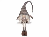 Figurina Craciunita bej cu picioare textil 32x23x90 cm