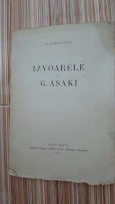 Izvoarele lui G. Asaki - D. Caracostea foto