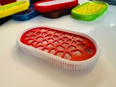 Savoniera 3D, model Wave, Alb/Rosu