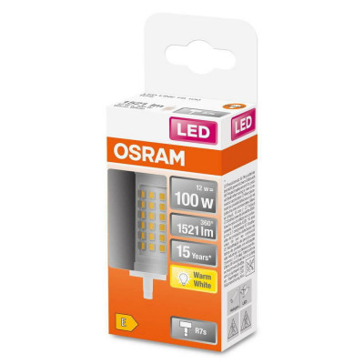 Bec LED Osram LINE, R7s, 12W (100W), 1521 lm, lumina calda (2700K), 78mm, &amp;Oslash;29mm foto