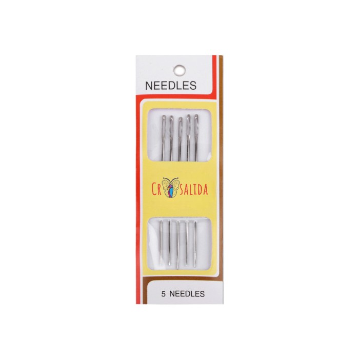 Set 5 ace lungi pentru cusut manual, lungime 90 mm
