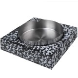 Scrumiera Moderna 2 in 1 Pufo Elegant- Piatra si Metal, Combinatie Eleganta pentru Interior, Exterior, Terasa sau Birou