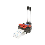 Distribuitor hidraulic P80 pneumatic cu 2 cai, 2 leviere, Breckner Germany