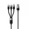 Cablu Incarcare USB-A - Lightning / microUSB / USB-C Baseus StarSpeed 3in1, 20W, 0.6m, Negru P10319900111-00, Apple