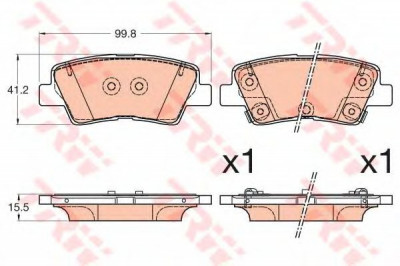 Set placute frana,frana disc SSANGYONG KORANDO (2010 - 2016) TRW GDB3594 foto