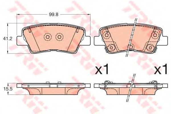 Set placute frana,frana disc SSANGYONG KORANDO (2010 - 2016) TRW GDB3594