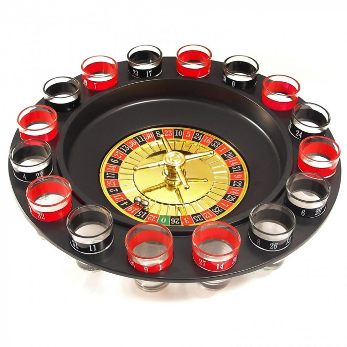 Joc Ruleta cu shot-uri, 16 pahare, 32x31x8 cm