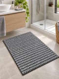 Cumpara ieftin Covoras Baie Melody Marime 55 X 80 cm, Microfibra, Gri ,Negru si Alb