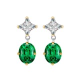 Cumpara ieftin Cercei Drop din Argint 925 cu Cristal Zirconiu Verde Smarald si Stea Sparkle
