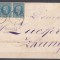 ROMANIA 1876 LP 39 e REGELE CAROL I EMISIUNEA BUCURESTI I STRAIF 3 TIMBRE 10 BANI ALBASTRU /PLIC CIRCULAT GALATI-ITCANI 1877