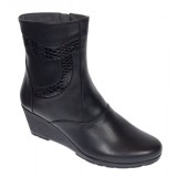 Ghete dama din piele naturala imblanite Orto Negre MVS34ORT