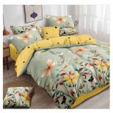 Lenjerie pat dublu,bumbac finet,6 piese,cearceaf cu elastic 180x200cm, cearceaf pilota 200x230cm, 2 fete de perna 50x70, 2 fete de perna 70x70-A1120