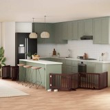 vidaXL Poartă c&acirc;ini pliabilă cu ușă 12 panouri maro 960 cm, lemn plop 3155692