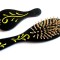 Ornament floral stilizat culoare galbena pe fundal negru, set femei 28302