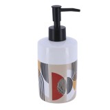 Dispenser Săpun Ceramică 320 Ml Desidn Modern &ndash; Alb / Multicolor