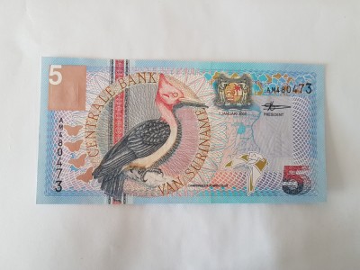 Surinam 5 Gulden 2000 Noua foto