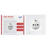 Resigilat : Priza simpla incastrabila PNI WP101 cu rama din sticla, 16A, 3700W, 23