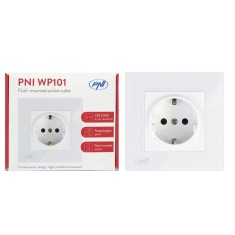 Resigilat : Priza simpla incastrabila PNI WP101 cu rama din sticla, 16A, 3700W, 23 foto