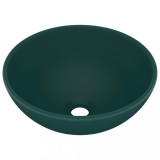 Cumpara ieftin Chiuveta baie lux verde inchis mat 32,5x14 cm ceramica rotund