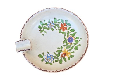 SCRUMIERA DIN CERAMICA VINTAGE, LUCRATA SI DECORATA MANUAL foto