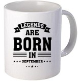 Cana alba personalizata &quot; Legends are born in September&quot;, INOVATIX&reg;. 330ml