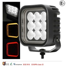 Proiector LED Halogen 60W - Alb, Lumina difuza cu lumina DRL galbena si rosie 12-24V